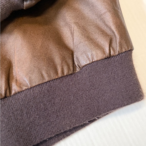 Burk’s Bay Oversized Brown Leather Bomber Jacket - Picture 15 of 17